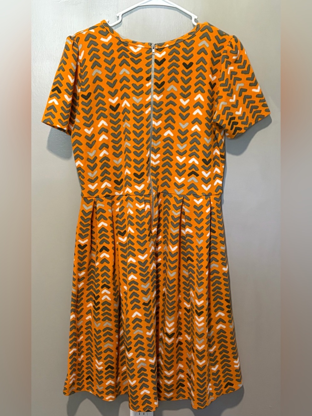 LuLaRoe Orange design women's XL zip midi dress - Picture 2 of 4